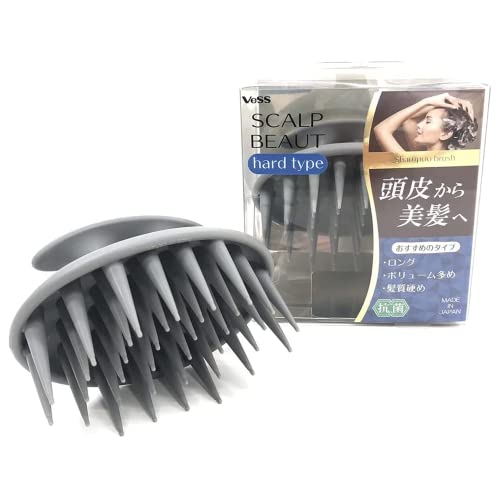 VESS Scalp Beaut - Cepillo de champú para cuero cabelludo relajante, ancho ancho ancho y forma irregular, para mujeres y hombres, fabricado en Japón (tipo duro)