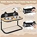 3-Level Adjustable Height Elevated Dog Bowls with Stainless Steel - Bamboo Raised Pet Feeder Stand for Cats & Small Medium Dogs, Neck Joint Protection, 2x 47oz Rustproof Dishwasher Safe Bowls, Include