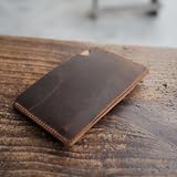 JJNUSA Smukłe etui ochronne z prawdziwej skóry, na notatki polowe z minimalistyczną podróżą, 8,9 x 14 cm, pionowe, 003