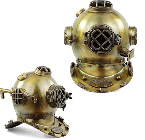 Colore: Antico Antico Ottone Scuba Immersione Casco US Navy Mark V Deep Sea Marine Divers SEA Immersione Casco