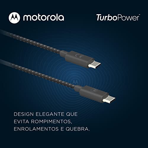 Motorola, Cabo de Dados Premium 1,5 Metros USB-C - USB-C, Preto