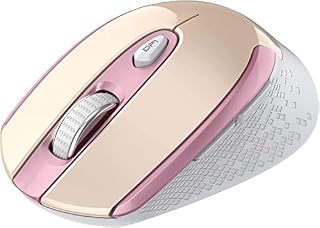 Wireless Mouse, Computer Mouse Ergonomic Comfortable Silent Optical Mouse Portable Energy Saving with 2.4G USB Nano Receiver, 6 Buttons, Easy to Use, Adjustable DPI for PC Tablet Laptop Notebook-Pink