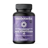 Max Botanics Max Adaptogen 10 Balance, Fatigue, Energy Boost & Stress Support 10-Herb Adaptogen High Strength Mushroom Blend with Ashwagandha, Rhodiola & Ginseng Natural Vegan UK Made (60 Capsules)