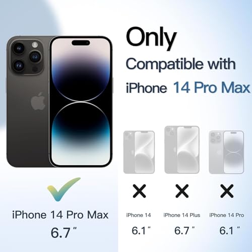 Image of Temdan Magnetic Case for iPhone 14 Pro Max 6.7-Inch Compatible with MagSafe, Shockproof Phone Bumper Cover, Solid Color Matte TPU Frame, Anti-Scratch Clear Back (Black)