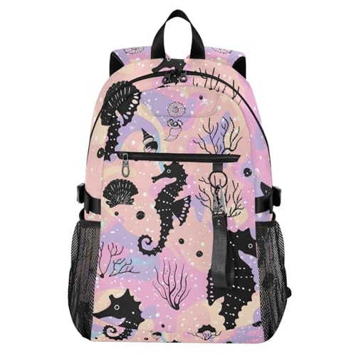 Sac à dos de voyage léger Mnsruu Seahorse Star ordinateur 14 pouces