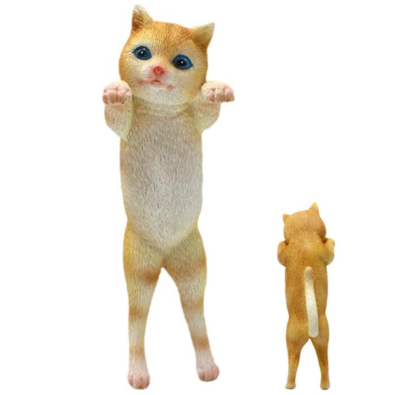 Décoration jardin avec figurine chat suspendre pour pot fleurs