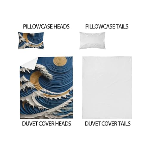Housse de couette mer microfibre 135x200 pour lit simple - 5