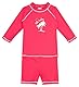 Landora®: Baby- / Kinder-Badebekleidung langärmliges 2er Set mit UV-Schutz 50+ und Oeko-Tex 100 Zertifizierung rot/pink in 74/80