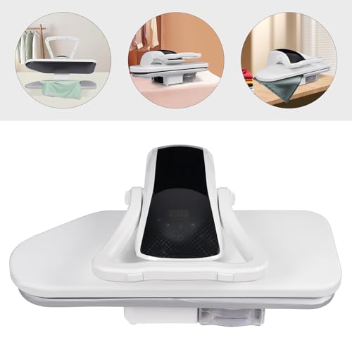Large Steam Iron Press with LED Touch Screen,1600W Compact Ironing Steam Press with 5 Fabric Settings,Digital Steam Press for Home Business (White)