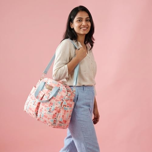 Image of VISMIINTREND Diaper Tote Bags for Mother | Materinity Travel Handbags | Multi Pockets Water Resistant Diaper Bags | Hospital Messenger Bags for New Mom | Gift for New Born Baby & Girl