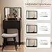 Muwuele Solid Wood Small Vanity Desk with Mirror and Lights, Narrow Makeup Vanity for Small Space, Flip Top Vanity Side Table, 3 Color Modes & Adjustable Brightness, 19.6
