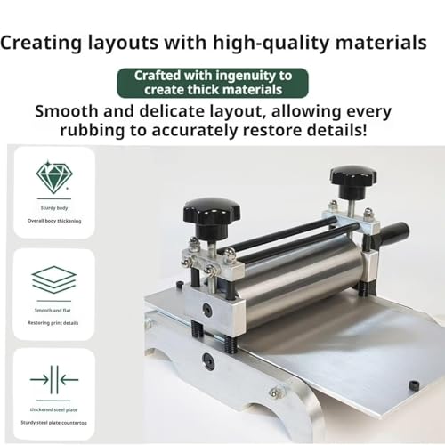 Esta Prensa de Grabado Ajustable para impresión Manual de sobremesa, con Rodillo metálico para Impresiones artísticas Uniformes, es Ideal para técnicas de tipografía y huecograbado.