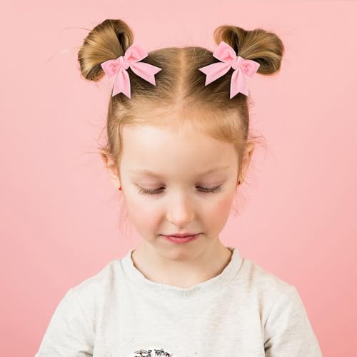 Velvet-Ribbon-Bow-Hair-Clip-Pink-Valentines-Christmas-Gift-Handmade-Cute-Alligator-Barrettes-Pins-Bowknot-Decor-Accessory-Small-for-Teen-Toddler-Baby-Girls-Kids-Women