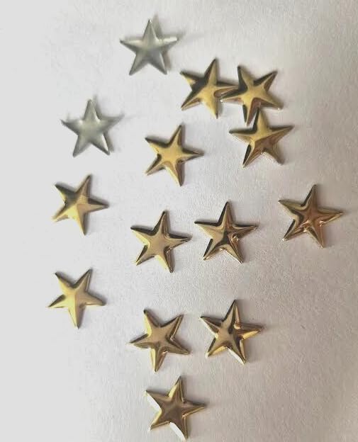 CraftbuddyUS 100pcs 12mm Gold Star Aluminium Metal Gems, DIY