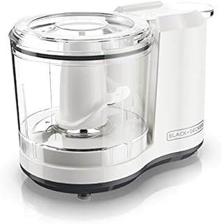 BLACK+DECKER Electric Food Chopper, 1.5 Cup Capacity One-Touch Vegetable Chopper, White, HC150WC