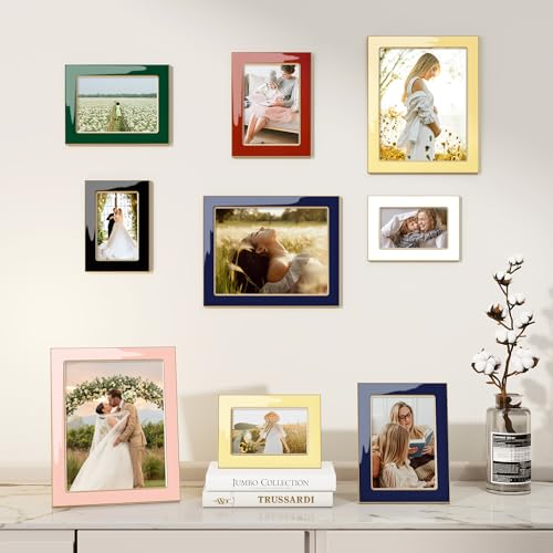 8x10 Enamel Picture Frame with Gold Metal Edge & HD Tempered Glass, Red by RICHFOCUS - Used condition - Image 7