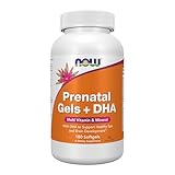 NOW Supplements, Prenatal Gels + DHA with 250 mg DHA per serving, plus Borage Oil (GLA), 180 Softgels