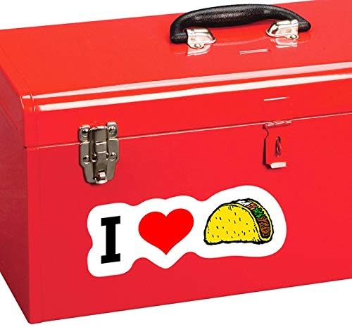 Miniatura 4 de MKS1416 - Calcomanías de vinilo con texto en inglés "I Love Taco Food" (2 unidades) - Calcomanías de vinilo para auto, camión, camioneta, SUV,