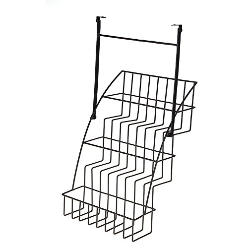 Yosoo Cabinet Spice Rack Large capacity Coated Iron Wire 3-Tier Elevated Spice Jars Bottles Rack Kitchen Home Storage Shelf Organizer Black