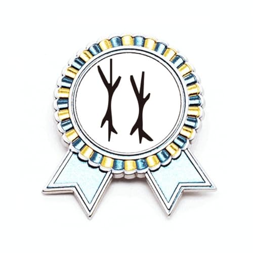 Broche en lin et métal noble avec calligraphie de nom chinois de taille M
