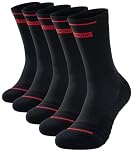 RUIXUE Mens Sports Hiking Socks, Breathable Walking Socks Cushioned Anti Blister Crew Sock Outdoor Multi Performance Sock for Trekking Running (5 Pairs/6 Pairs)