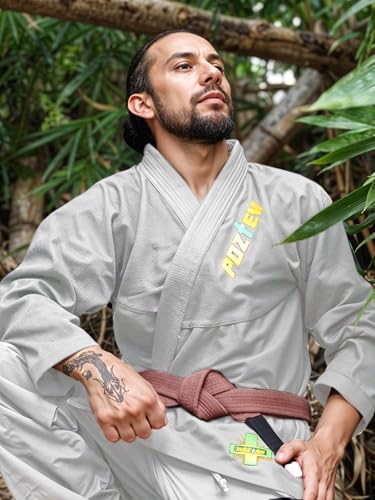POZTEV Brazilian Jiu Jitsu Gi for Men & Women BJJ Gi Grappling Kimonos Preshrunk Lightweight Fabric Martial Arts Uniform
