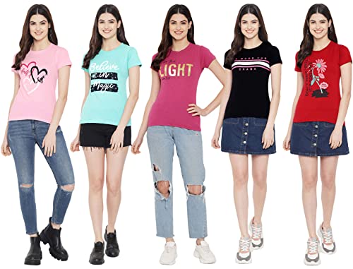 Image of Preneum Women's Letter Print Regular Fit T-Shirt