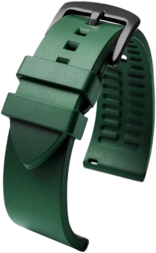 Rubber Watch Strap 20mm 22mm 24mm Sport Watchband Black Green Wristband With Quick Release Spring