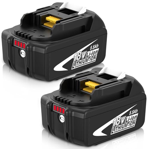 Dosctt 2X 18V 5500mAh BL1850 Battery Compatible for Makita 18V