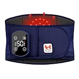 Cordless Heating Pad for Back Pain Relief,40" Rechargeable Lumbar Massager with Heat, Adjustable Vibration & Heating Belt for Waist, Abdomen, Muscle Relaxation - Portable and Comfortable (Dark Blue)