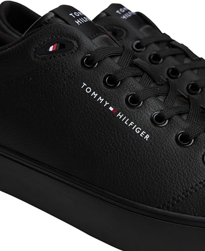 Tommy Hilfiger Uomo Sneakers Vulcanizzate Core Low In Pelle, Nero (Black), 43 - 5