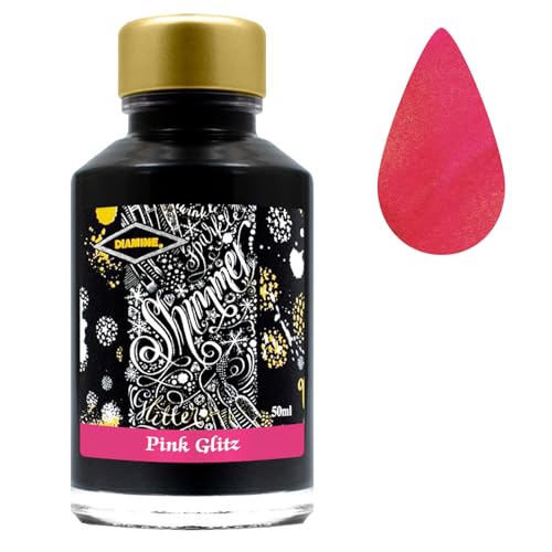 Diamine Fountain Pen Bottled Ink, 50ml - Shimmering Pink Glitz