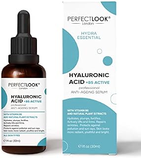 PERFECT LOOK LONDON Hyaluronic Acid Serum with B5 - HYDRA ESSENTIAL . Professional Anti Aging Moisturiser for Face. Will Moisturize your Skin while Filling In Fine Lines and Signs of Ageing