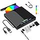 Dictien Externes CD DVD Laufwerk, Extern USB 3.0 Type-C mit SD/TF-Kartenleser Tragbar CD/DVD +/-RW Brenner, Schnelle Datenübertragung für PC Laptop Desktop Win11/10/8/7/XP, Linux,Mac OS,Vista