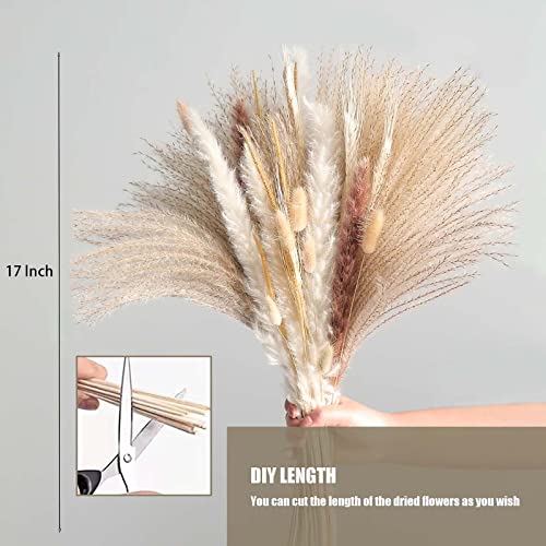 102Pcs Natural Pampas Grass Dried Flowers Bouquet, Boho Home Decor Dried Plants Bouquet For Wedding Floral Arrangements Home Decorations #TOP2