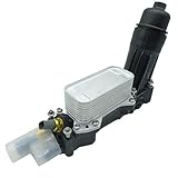 Cheriezing 68105583AF Engine Oil Cooler Filter Adapter Housing with Sensor and Gasket compatible...