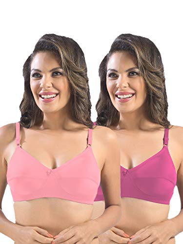 Image of SONARI Womens Cotton Everyday Bra | Non Padded, Wire Free, Comfortable Bra with Seamed Cups | Medium Coverage, Hook and Eye Closure for Everyday Wear | Adjustable Strap for a Customized Fit - Loreal