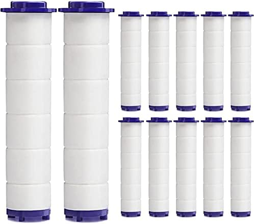 High Pressure Handheld Turbo Fan Shower Head PP-Cotton Filter Cartridge,3.7in Detachable Propeller Hydro Jet Shower Head Filter,set of 12