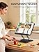 Tounee Book Stand, 360° Rotating Reading Book Holder, Adjustable Cookbook Holder for Reading Hands-Free, Foldable Desktop Recipe Book Stand with Protective Page Clips, Fits All Books - Black