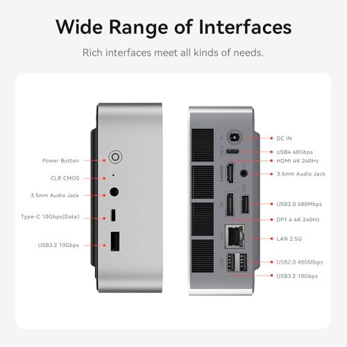 undefined Beelink SER9 Mini PC, AMD Ryzen 7 H 255(8C/16T, up to 4.9GHz), 32GB LPDDR5 1TB PCle4.0 SSD, SER9 Mini Computer Support 4K@240Hz, Tirple Display, HDMI+DP, WiFi6, BT5.2, USB4 の商品画像 5