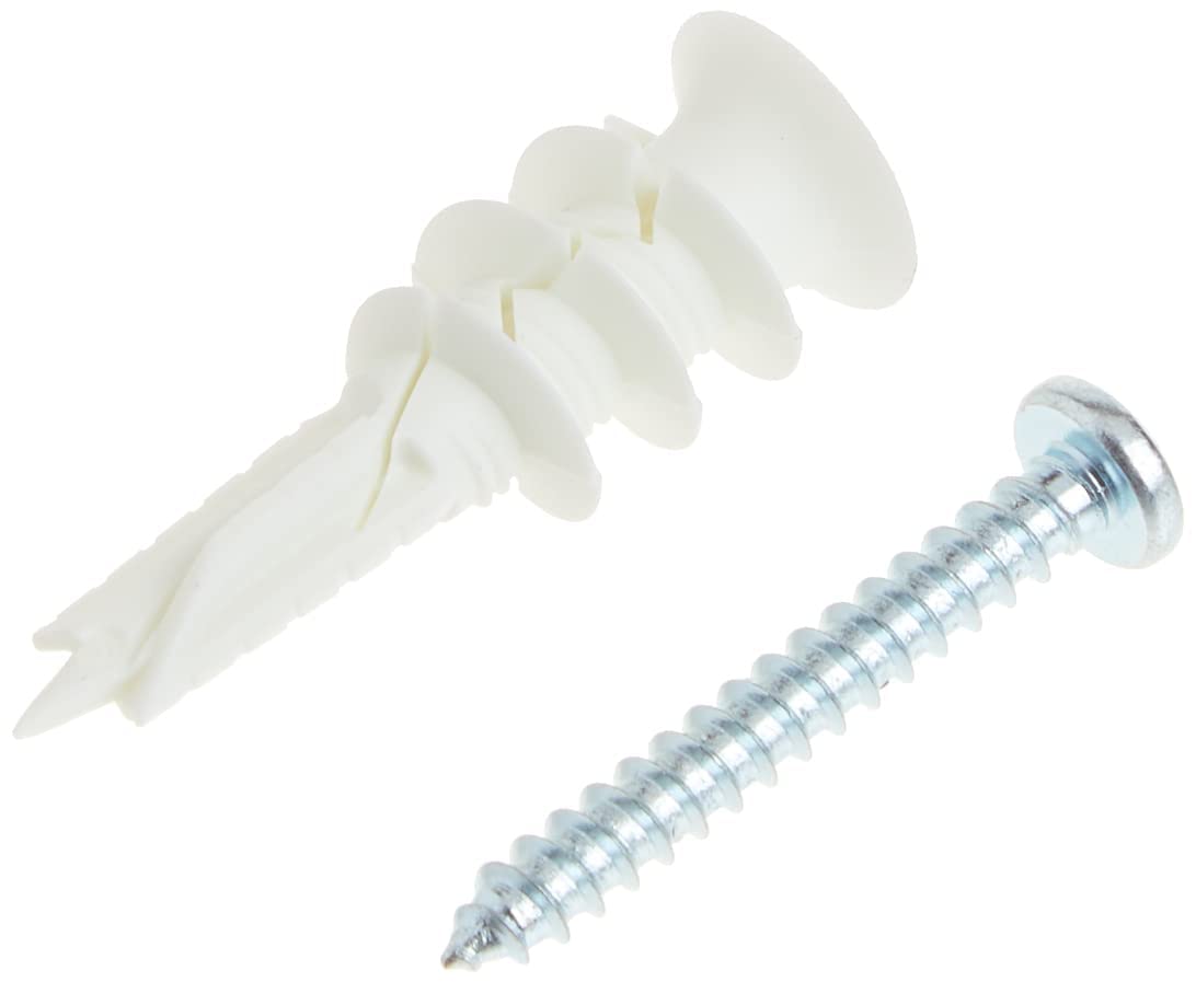 25 tasselli per cartongesso autofilettanti EZ Ancor con testa rossa in nylon con viti, fino a 34 kg | EZP25
