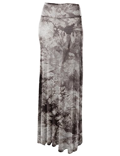Women's Casual Tie Dye Fold Over Maxi Skirt2