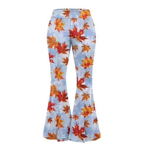 Suobstales Calça legging de ioga flare com fenda na bainha para ioga, calça de moletom com boca de s