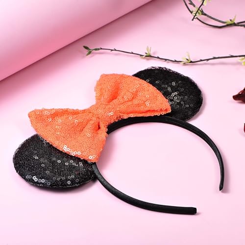 Image of FANYITY Mouse Ears Headbands for Girls Women Boys Party(TG-Orange)