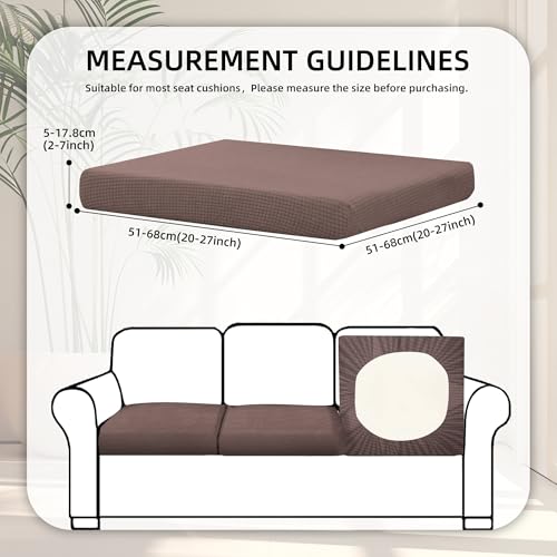 Image of BIETYONE 8Pcs Stretch Patio Cushion Covers,Outdoor Couch Covers Replacement,Outdoor Couch & Sofa Slipcovers,for Patio Furniture Cushion Covers,Washable Reusable Furniture Protector (Camel,Cover Only)