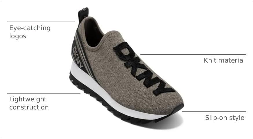 Image of DKNY Women's Abbi Knit Slip on Sneaker with Logo