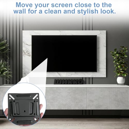 14-27 Inch Small Tv Wall Bracket,Monitor Wall Mount, Monitor Bracket,Universal TV Ultra Slim Vesa Wall Mount,Universal Tv Wall Bracket 30lbs With Max - Image 3