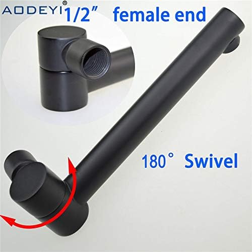 Ochoos Solid Bass Wall Outlet Wall Mounted Shower Spout Bath Tub Shower Mixer Faucet Spout Filler 180 degree Folding - (Color: Chrome Square)