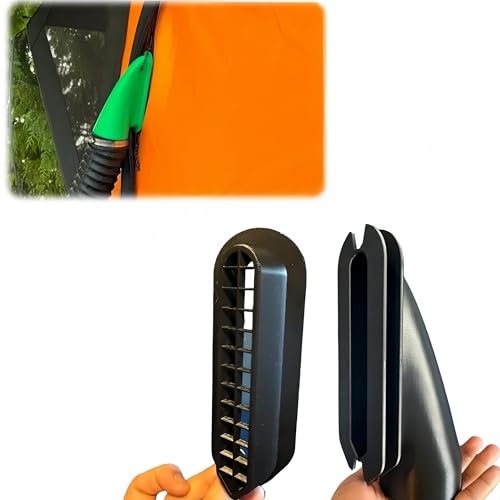 4-Inch Universal Tent Duct Nozzle and Air Intake Adapter with Zipper Door Attachment, Red, for Diesel Heaters, Camping, RV, Ice Fishing, Rooftop Tents (Black)