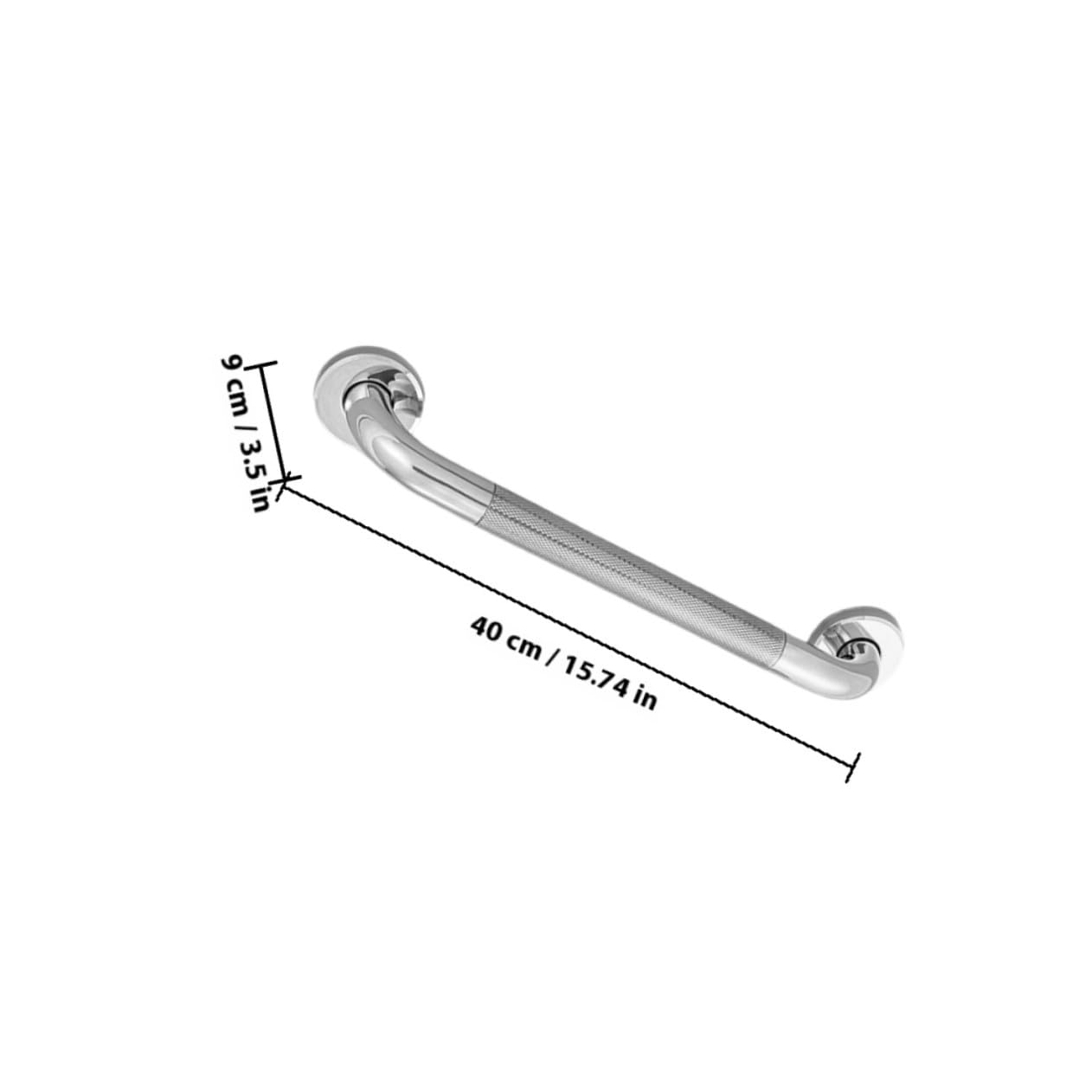 VILLCASE Barra de Apoyo para Baño 40 Cm Acero Inoxidable 304 Antideslizante Pasamanos de Seguridad para Personas Mayores Baño Ducha Soporte Estable para Movilidad y Accesibilidad